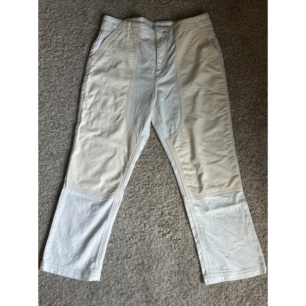 Pilcro Womens Size 32 Ivory Two Tone‎ Patchwork Jeans